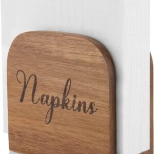 acacia wooden napkin holder kitchen dining table