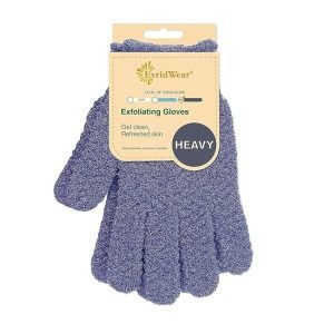 Evridwear Exfoliating Dual Texture Bath Gloves - Heavy Glove for Shower, Spa, Massage, and Body Scrubs