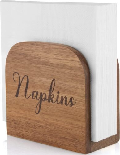 Acacia wooden napkin holder