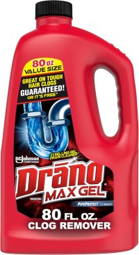 Drano Max Gel Drain Clog Remover and Cleaner for Shower or Sink Drains, Unclogs and Removes Hair, Soap Scum, and Blockages, 80 Oz