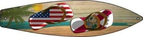 Florida & US Flag Mini Metal