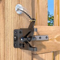Self-locking gate latch