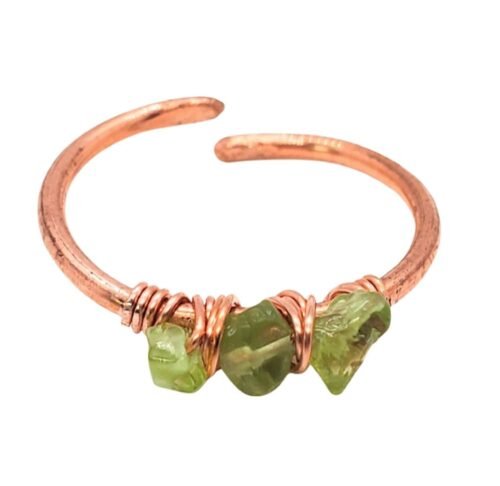 Raw Perido Copper Ring